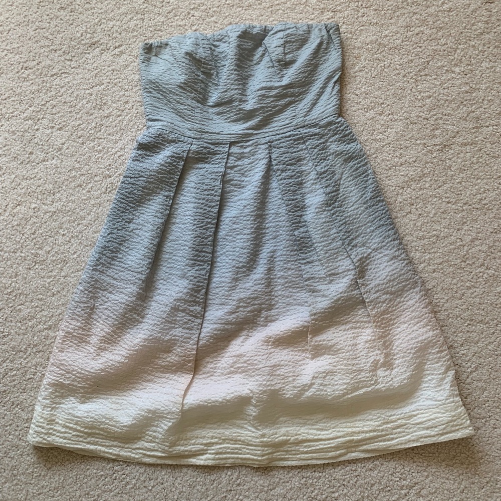 J Crew size 2 blue pastel ombré strapless dress